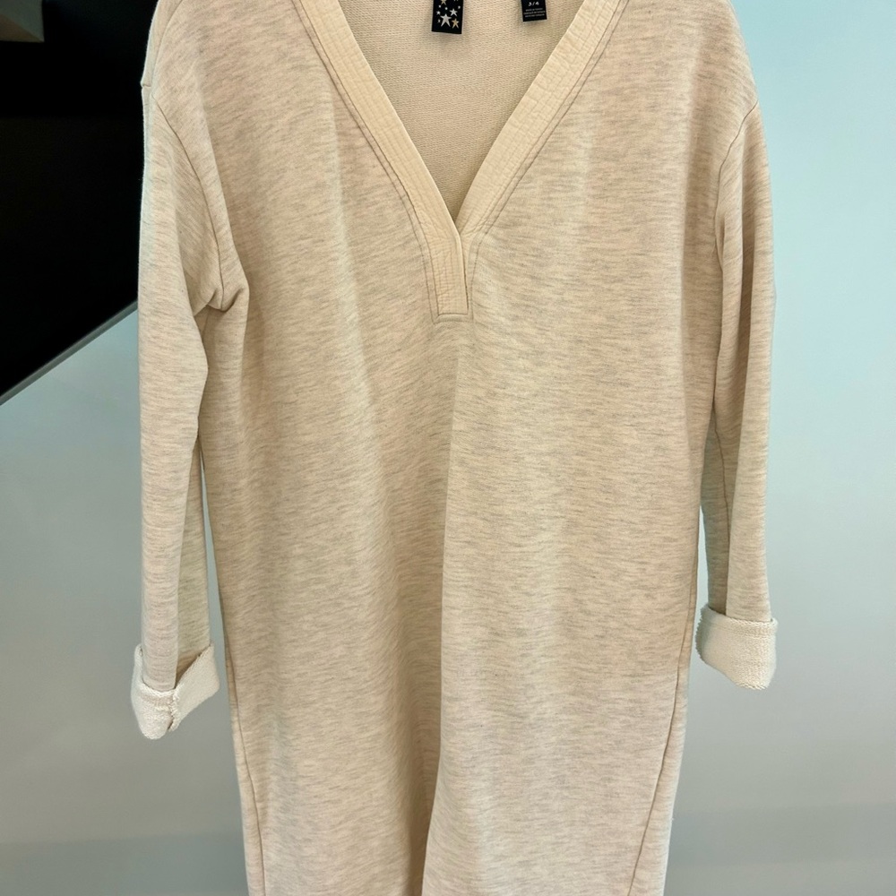 Scotch & Soda Cream Textured V-Neck Top